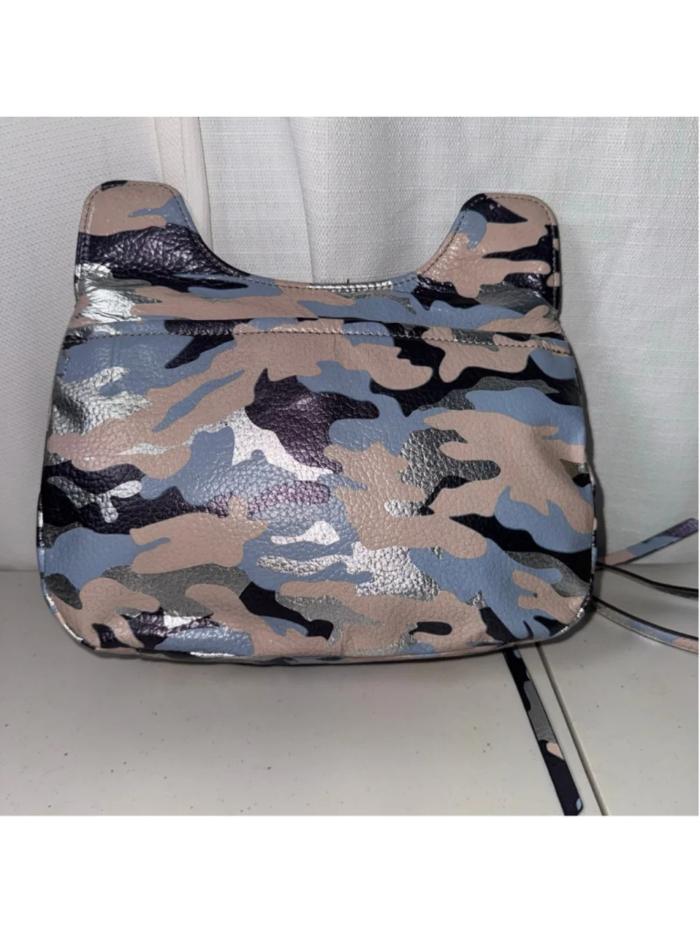 Aimee Kestenberg Marlee Pebble Leather Metallic Camo Hobo Crossbody Handbag